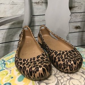 Crocs / Flats Animal Print / Ladies 10